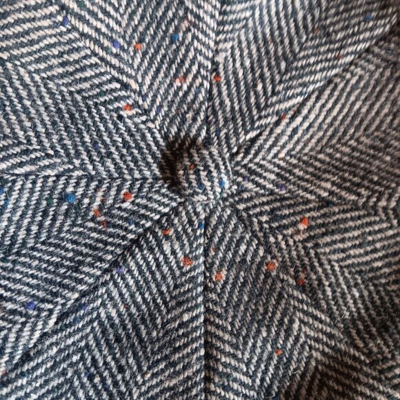 1930's Vintage J.C. Penney Waverly Caps sz 7 Men's Tweed Newsboy Cap Herringbone - Picture 6 of 10